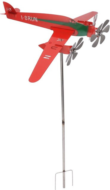 Rostfreie 3D Flugzeug Wetterfahne aus Metall in Rot von mfySpace - Bild 1