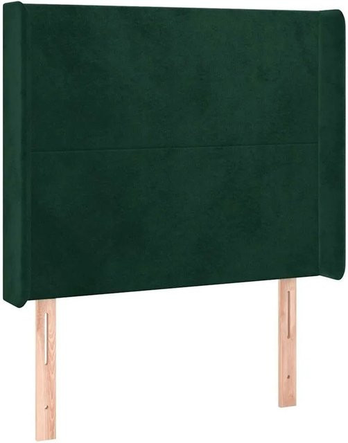 vidaXL Kopfteil mit Ohren in Dunkelgrün aus Samt, B/T/H: 83 x 16 x 128 cm - Bild 1