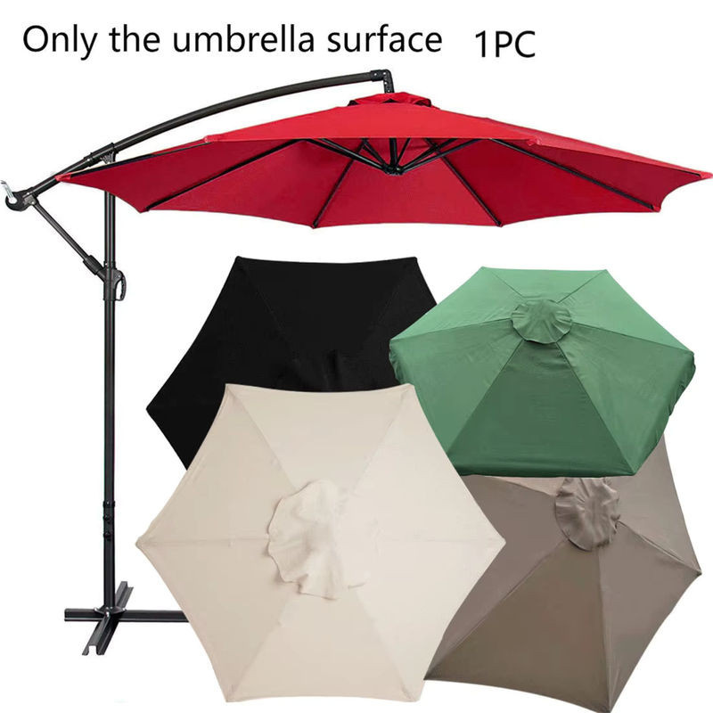 6/8 geripptes Polyester-Sonnenschutztuch als Ersatz für Terrassenschirme, regenfest und sonnenbeständig, mehrfarbig in Rot - Bild 1