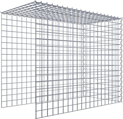 Gabiona Anbaukorb Raised Bed aus Stahl, silbergrau, B/T/H: 80 x 50 x 100 cm - Bild 1