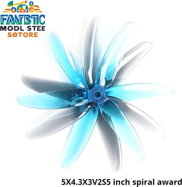 Hqdrop 5-Zoll-Propeller, 2 Paar, drei Flügel, aus Kunststoff - Bild 1
