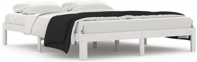 vidaXL Massivholzbett aus Kiefer in Weiß, B/T/H: 160 x 200 x 30 cm - Bild 1