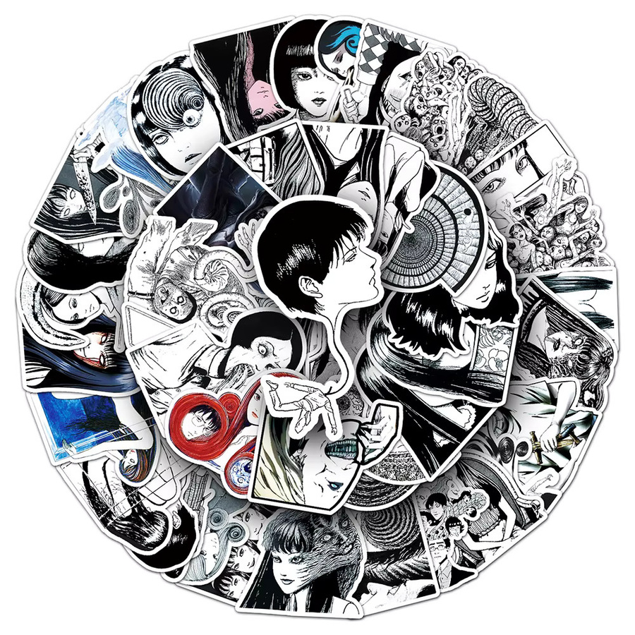 Bandai Kawakami Tomie Cartoon-Aufkleber, Mädchen, Bunt / Mehrfarbig, 10-teiliges Set - Bild 2
