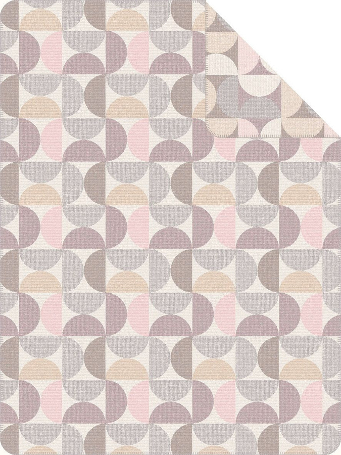 Ibena Jacquard Heimdecke Aalborg Wohndecke braun-rosa-mouve B/B: 150 x 200 cm - Bild 1