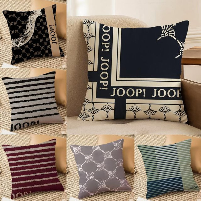Seidiger J-joop Kissenbezug mit Grafikdesign in Schwarz und Multicolour, quadratisch, B/T/H: 30 x 30 x 30 cm - Bild 1