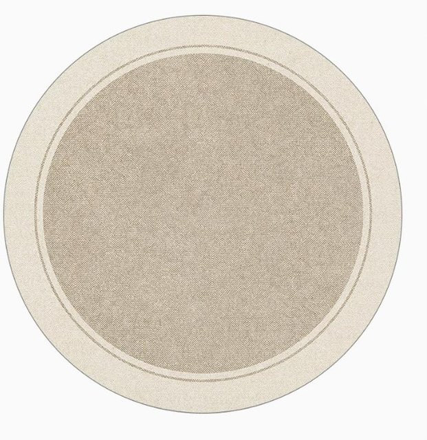 Runder Teppich Wucifang Jewelry in Creme Beige, Maschinenwaschbar, Durchmesser: 80 cm - Bild 1