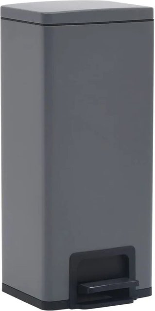 DELUKE Mülleimer mit Fußpedal aus Stahl in Grau, 30 Liter, mit abnehmbarem Inneneimer und Soft-Close-Deckel - Bild 1