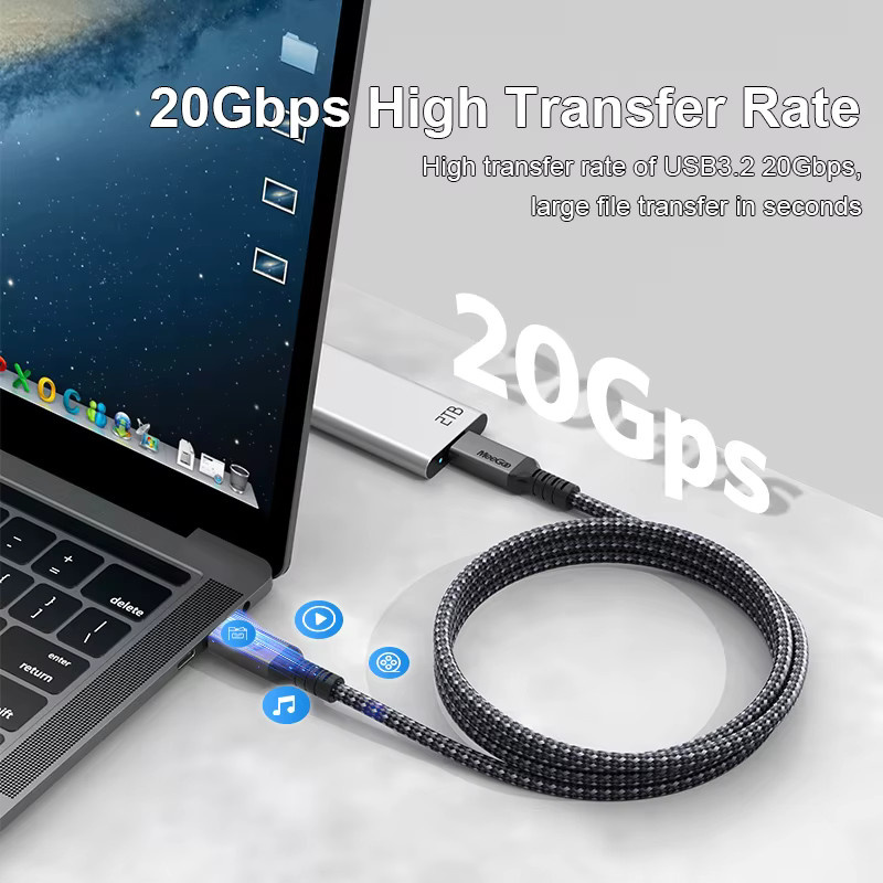 MeeGoo PD240W USB-C Ultraschnellladekabel mit 100 W Leistung und E-Marker-Chip für iPhone 15, Xiaomi und MacBook Pro - Bild 3