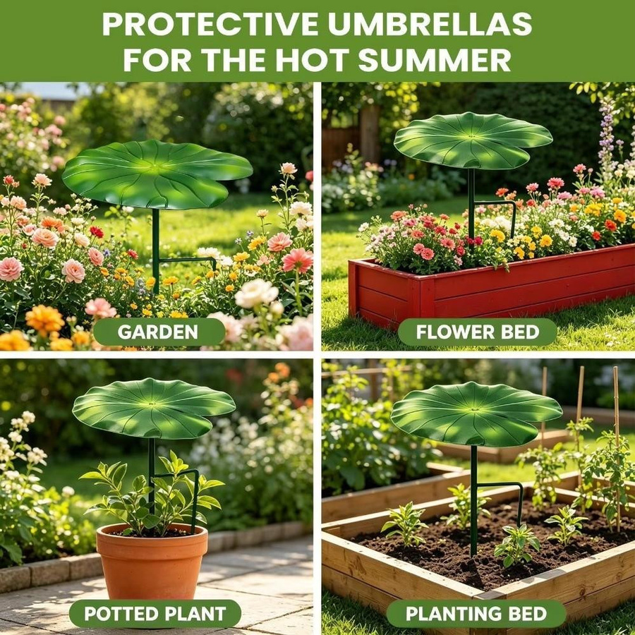 BooPai Pflanzen-Schirm aus Eisen in Grün als Rankhilfe für Garten, Terrasse und Balkon - Bild 6