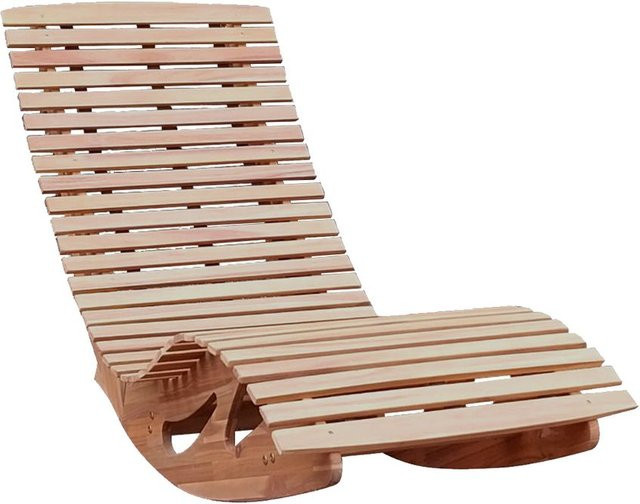 Ergonomische Schwungliege aus Akazienholz von HC Garten & Freizeit, klappbar, braun, B/T/H: 130 x 75 x 60 cm - Bild 1