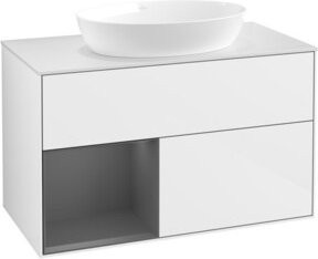 V&B Waschtischunterschrank Finion 100 in Weiß glänzend lackiert, B/T/H: 100 x 50,1 x 50,1 cm - Bild 1
