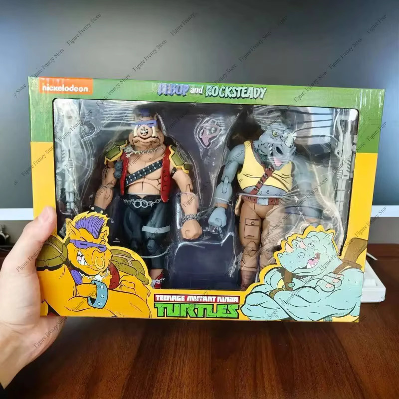 NECA Teenage Mutant Ninja Turtles Bebop Rocksteady Shredder Michelangelo Splinter Donatello Krang, Actionfiguren-Set - Bild 2