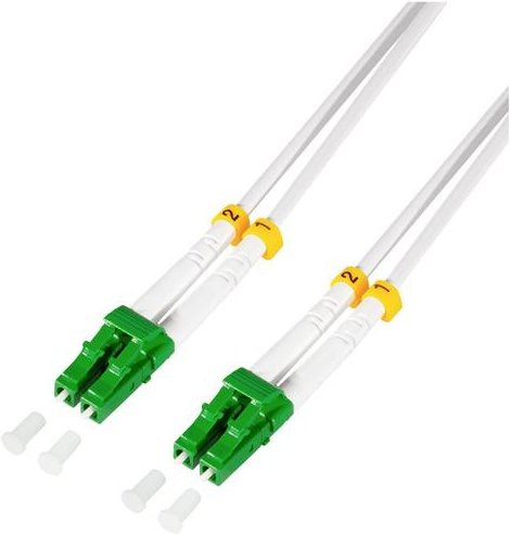LogiLink Glasfaser LWL Anschlusskabel Weiß, 2,00 m, 1x LC APC auf 1x LC APC, 9/125 µ Singlemode OS2 - Bild 1