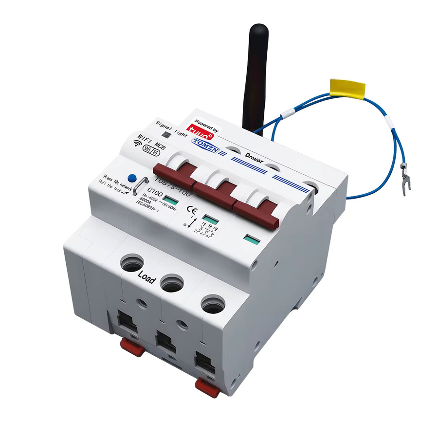 Tomzn TOB7S-100 Smart WIFI Leistungsschalter 3P+N Dreiphasig Vierleiter mit Überlastschutz und Kurzschutze Schutz, Timer-Schalter, Weiß - Bild 2