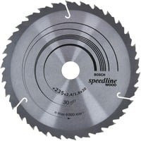 Bosch Kreissägeblatt Speedline Wood Hartmetall, Farbe: Silber, Durchmesser: 235 mm, Bohrung: 30 mm, 30 Zähne - Bild 1