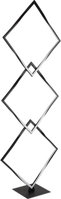 Globo LED-Stehlampe Schwarz Matt aus Metall und Aluminium, B/T/H: 20 x 20 x 130 cm - Bild 1