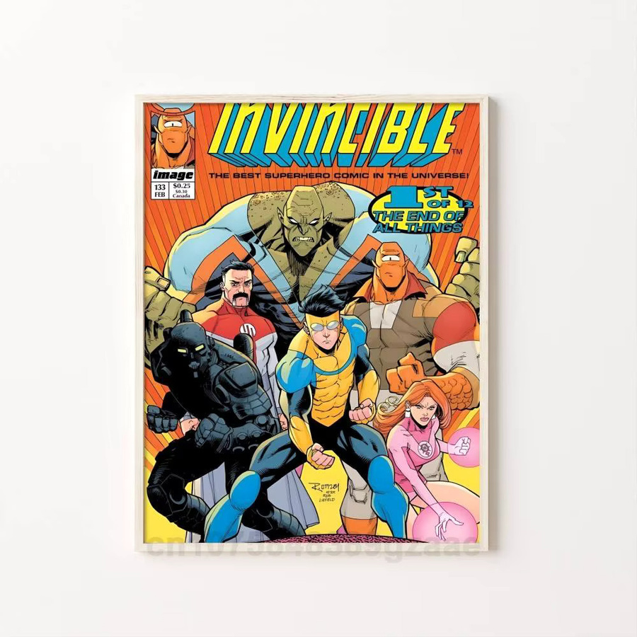 Cartoon I-Invincibles Poster selbstklebender Kunst-Aufkleber aus wasserfestem Papier in Mehrfarbig, Bilibili Wanddekoration - Bild 6