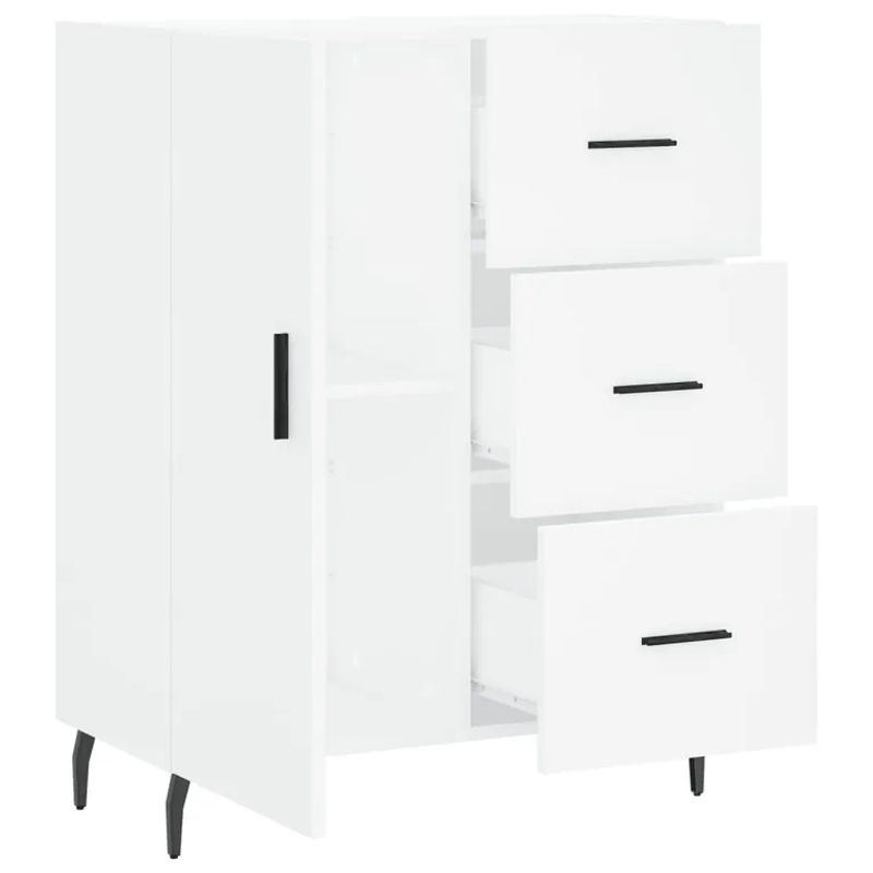 Vidaxl Schrank in Weiß mit Scharniertüren und Schublade, B/T/H: 69,5 x 34 x 90 cm - Bild 2