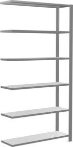 Schulte Anbauregal Büro-Steckregal MULTIplus85 aus Metall in Silber mit 6 Fachböden und Kreuzstrebe, B/T/H: 200 x 100 x 30 cm - Bild 1