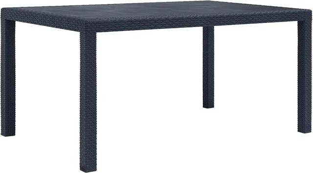 Furnicato Gartentisch in Anthrazit mit Rattan-Optik aus Kunststoff, B/T/H: 150 x 90 x 72 cm - Bild 1