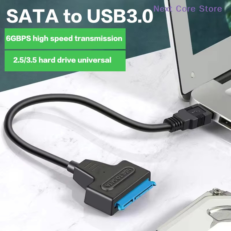 eelhoe SATA zu USB 3.0 und USB-C 2-in-1 Festplattenadapter für 2,5 Zoll HDD und SSD, Schwarz - Bild 2