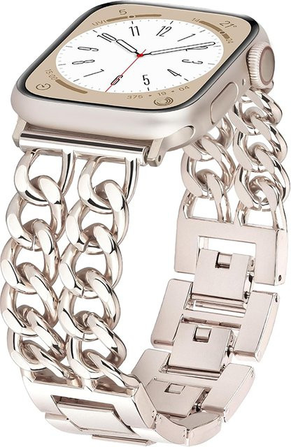 JBAILI Uhrenarmband Edelstahl, Kettenarmband, Silber, Unisex - Bild 1