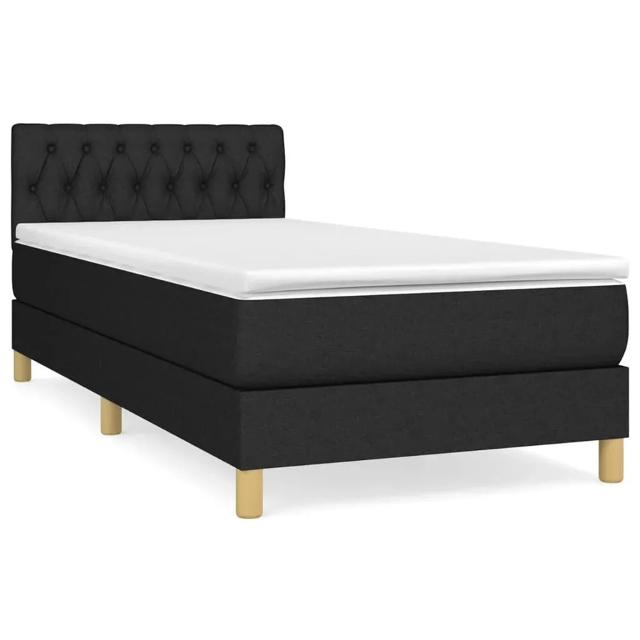 vidaXL Boxspringbett mit Matratze Hybrid-Design in Schwarz, B/T: 90 x 200 cm - Bild 2
