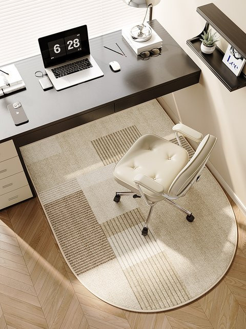 VIKAMA Computerstuhl-Bodenmatte in Bogenform, schmutzabweisend und pflegeleicht für Büro und Heimdekoration - Bild 1