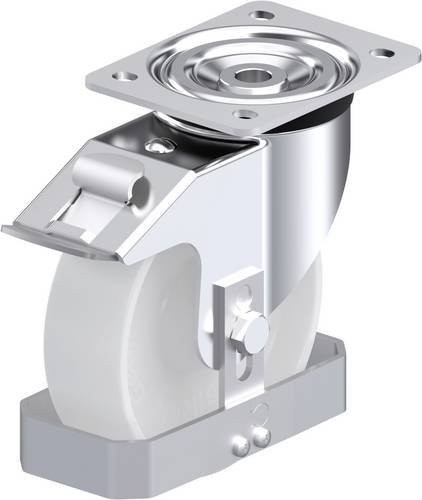 Blickle L-PO 160R-FI-FS Stahlblech-Lenkrolle in Silber, Rad-Durchmesser: 160 mm, Tragfähigkeit: 400 kg - Bild 1