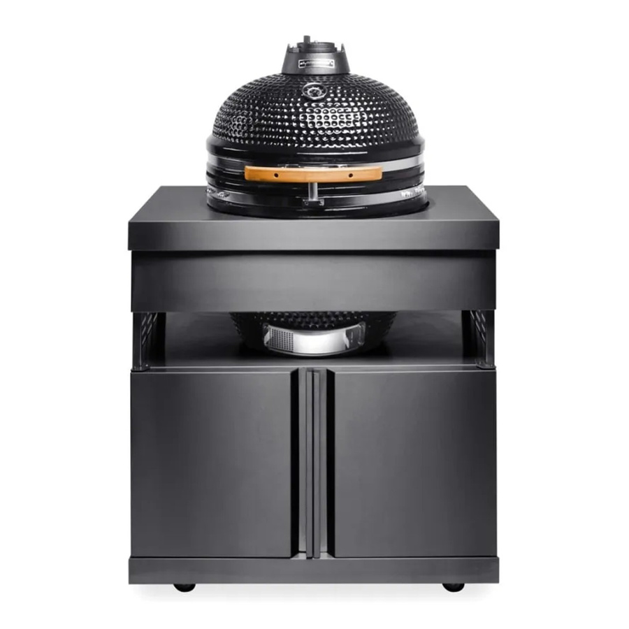 MyOutdoorKitchen Kamado-Modul Black Collection in Schwarz-Anthrazit mit Gusseisen-Grillrost, Pizzastein und Pizzaschieber - Bild 2