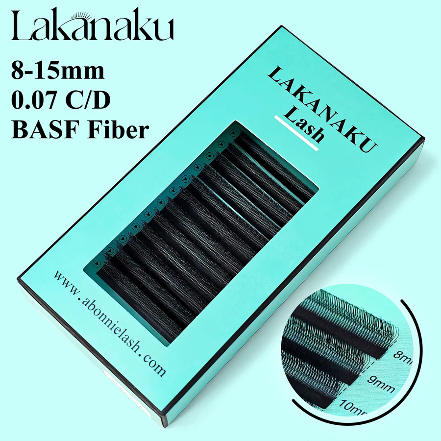 Lakanaku Künstliche Wimpern, 12 Reihen, C D Curl, Natürlich - Bild 3