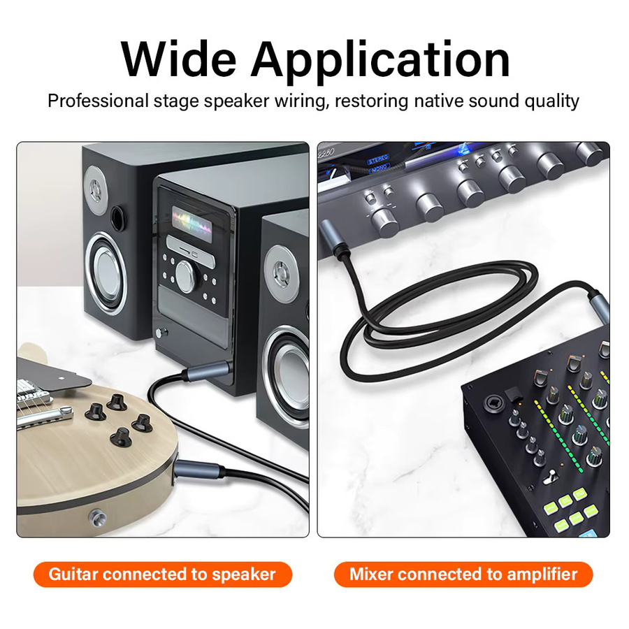 Nephy AUX-Gitarrenkabel 6,35 mm auf 6,35 mm Audiokabel für Gitarre, Mixer und Lautsprecher, Stereo-Klinkenkabel - Bild 5