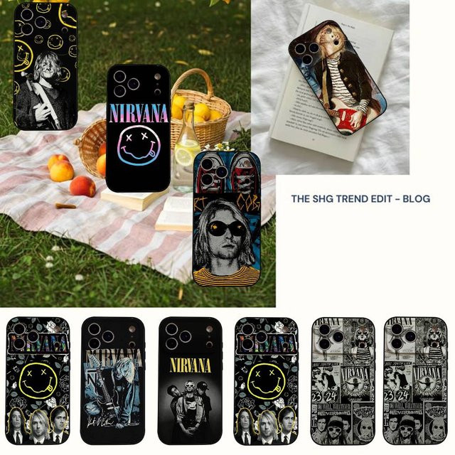 N-NirvanaS Band Handyhülle aus schwarzem Silikon für iPhone 17 16 15 14 13 12 11 Pro Max Mini X Xs XR - Bild 1