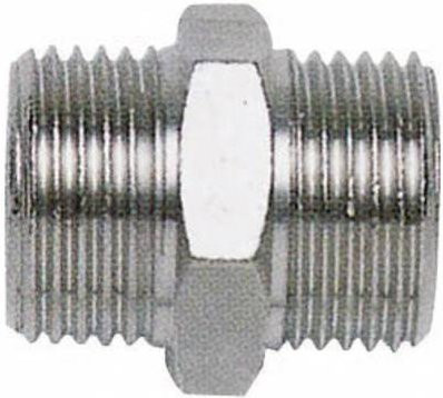 Aerotec Druckluft-Doppelnippel G 3/8 Zoll x G 3/8 Zoll in Silber - Bild 1