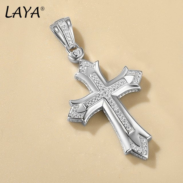 LAYA Kreuz-Anhänger, 925 Silber, Zirkonia, Unisex - Bild 1