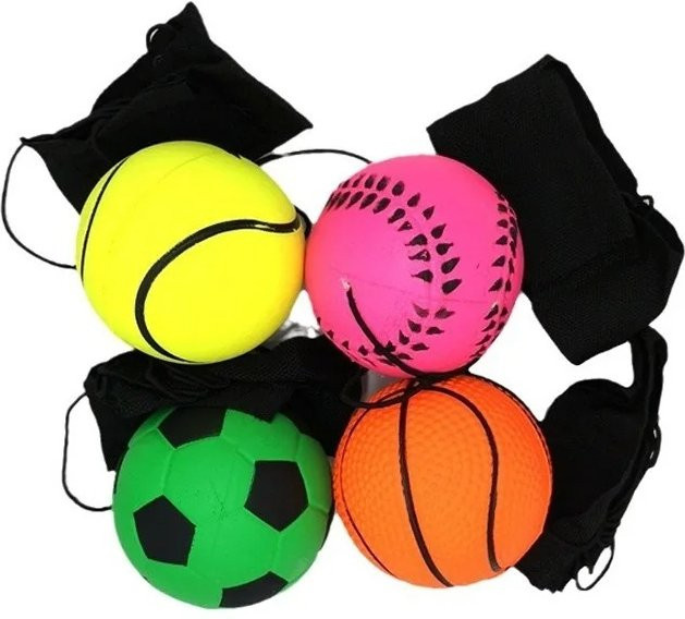 Ninth World Hüpfball mit Seil, Gummi, Gelb - Bild 1