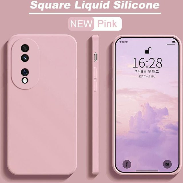 Luxuriöse Flüssigsilikon Softcover Hülle für Honor 90 und Honor 90 Pro 5G in Rosa - Bild 1