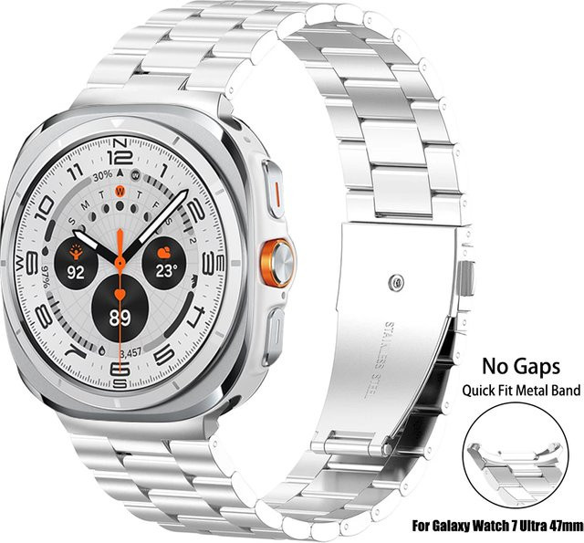 Uhrenarmband Edelstahl, Silber, Samsung Galaxy Watch Ultra 47mm, Unisex - Bild 1