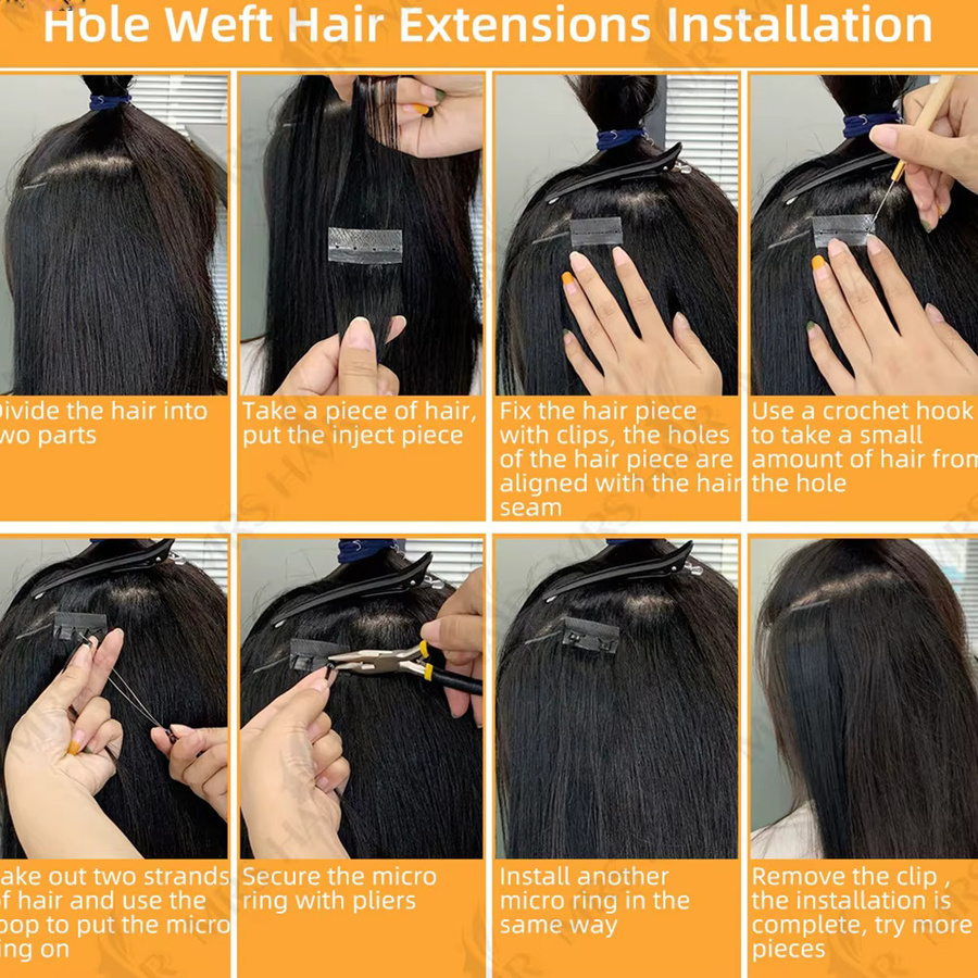 MRSHAIR Haarverlängerung Echthaar, glatt, 10 Stück, Unisex - Bild 6