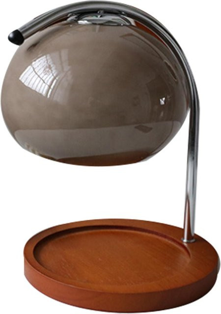 Aimo Aroma Wachsschmelzlampe Retro mit Holztablett und Glas, dimmbar, Grau - Bild 1