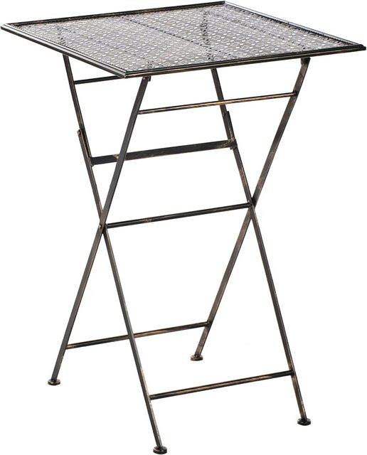 Beliani Klappbarer Tisch BORMIO in Schwarz und Gold, quadratisch, B/T/H: 60 x 60 x 90 cm - Bild 1