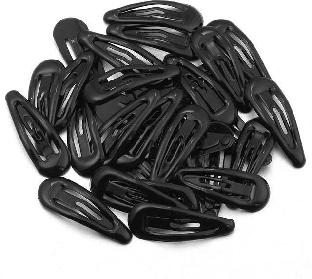 Haarspangen Wassertropfenform, Kinder, 3 cm, Schwarz - Bild 1
