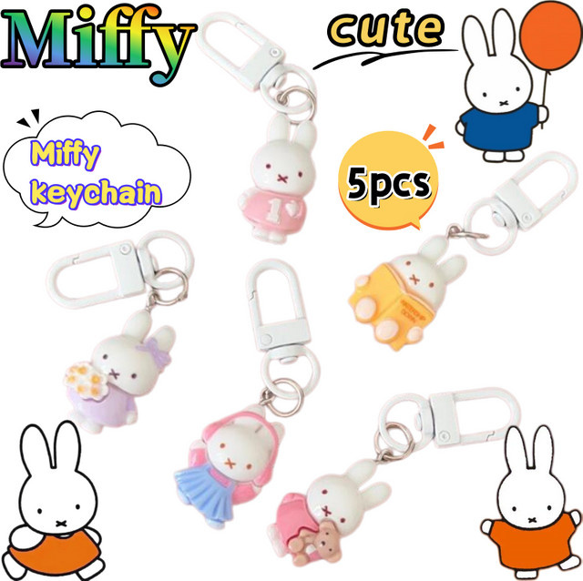 Miffy Schlüsselanhänger, 5-teiliges Set, Puppenform, Bunt / Mehrfarbig - Bild 1
