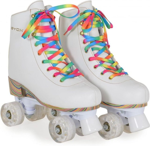 Byox Rollschuhe Donna weiß mit Glitzerrollen Größe L (39-42) - Bild 1