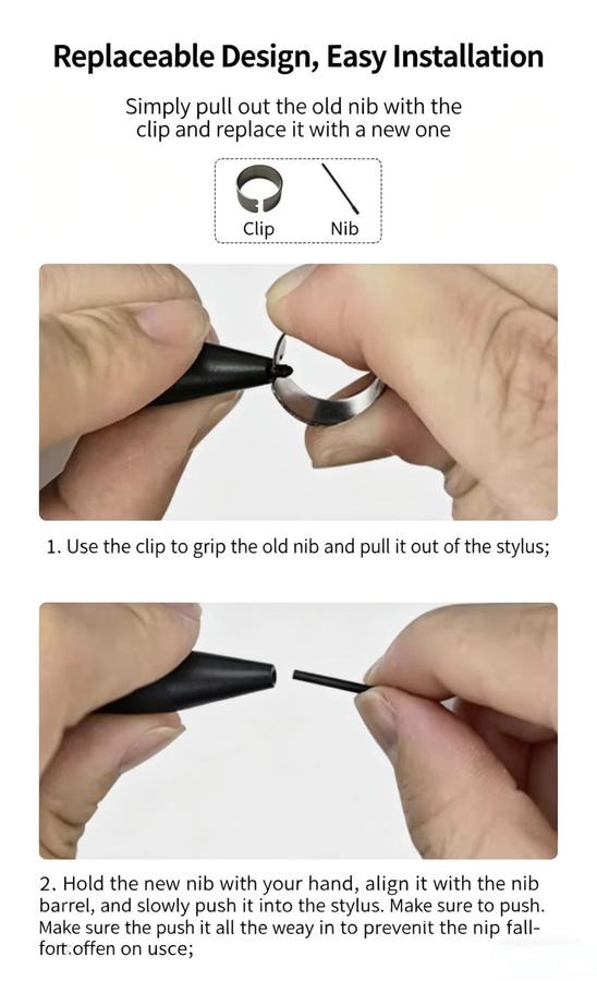 Bigme Original Stylus-Nachfüllungen für B7, B7 Pro und B751C S, 5 Stück Stylus-Spitzen in Schwarz - Bild 3