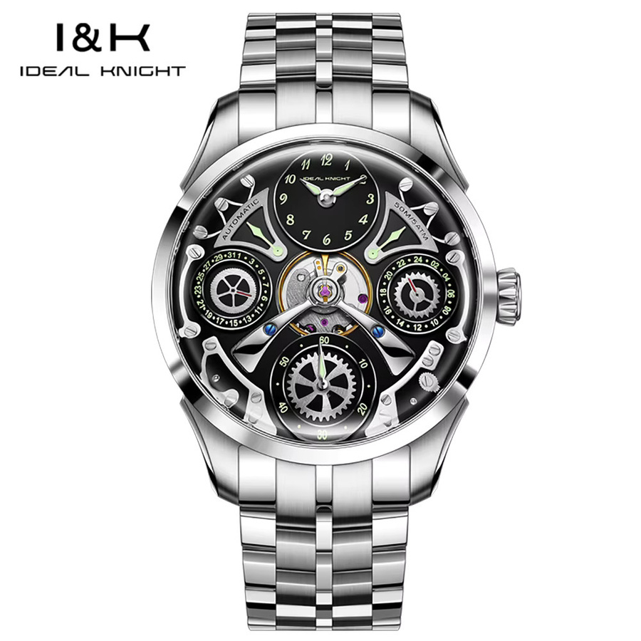 Ideal Knight Armbanduhr, Automatik, Edelstahl, Schwarz, Herren - Bild 6
