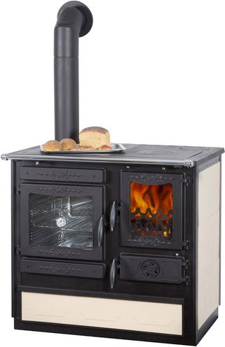 GLOBEFIRE Holzherd Alhena in Beige aus Stahl mit 6,6 kW Leistung, B/T/H: 86,0 x 90,0 x 60,0 cm - Bild 1