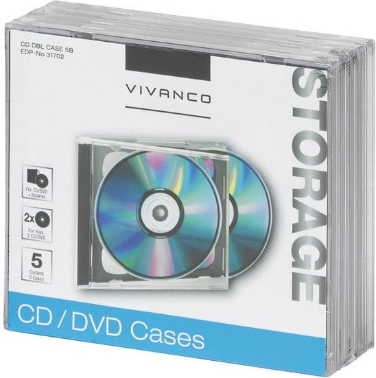 Vivanco CD/DVD Double Jewel Case 5er Pack transparent - Bild 1