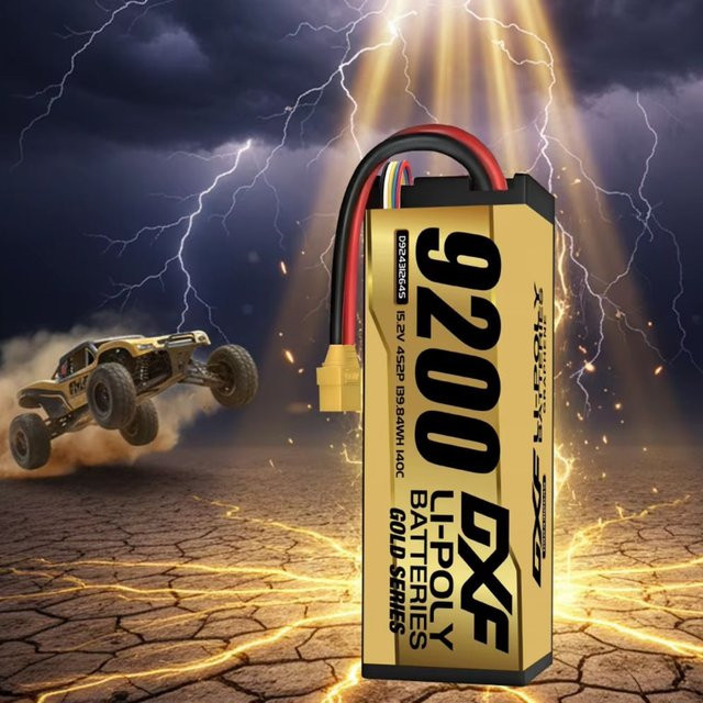 DXF 4S Graphene Lipo Akku Racing Series Gold Version 9200mAh 140C 15,2V Hardcase für RC Auto Truck Buggy - Bild 1