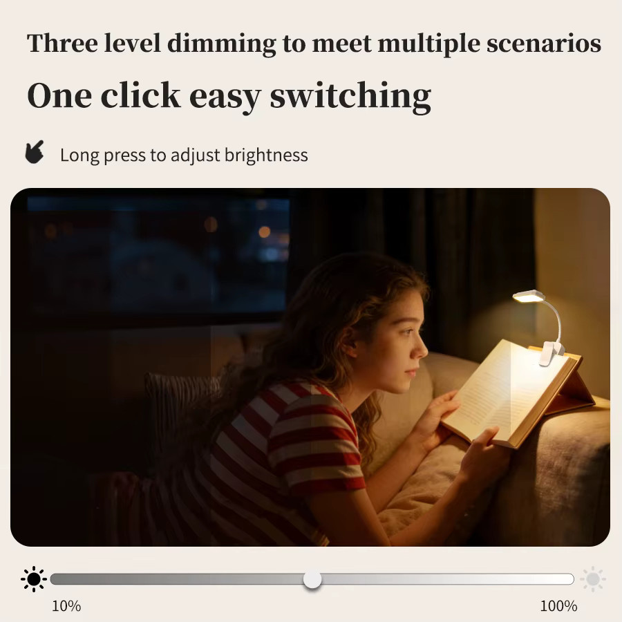 GGBEE LED-Tischlampe in Weiß, dimmbare und wiederaufladbare Leselampe mit Touch-Bedienung und Augenschutz für das Schlafzimmer - Bild 2